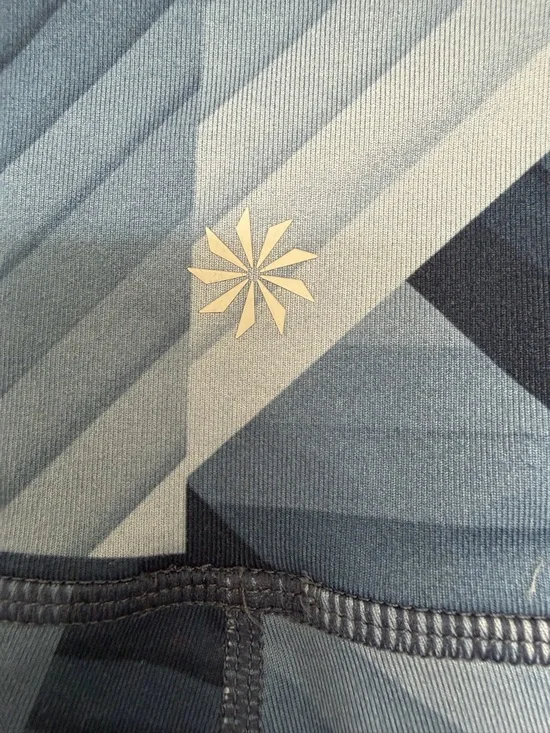 Athleta Blue Geometric Print Leggings Size Small High Rise Athletic Yoga - Picture 5 of 9